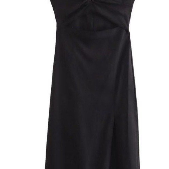 Zara cutout black midi dress size small new with tag - Picture 3 of 5
